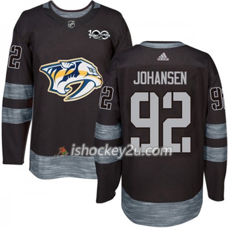 Mænd NHL Nashville Predators Trøje Ryan Johansen 92 1917-2017 100th Anniversary Adidas Sort Authentic